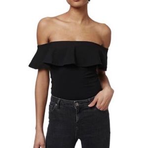 Topshop Off The Shoulder Ruffle Body Suit
